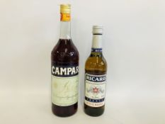 1 X LITRE CAMPARI AND 1 X 500ML.