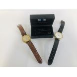 2 GENTS TISSOT WRIST WATCHES ON LEATHER STRAPS,