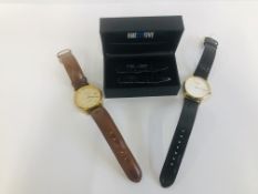 2 GENTS TISSOT WRIST WATCHES ON LEATHER STRAPS,