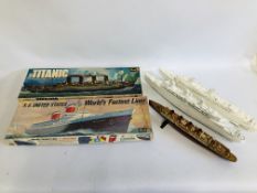 TWO BOXED VINTAGE AIRFIX KITS TO INCLUDE HMS TITANIC, AND S.S.