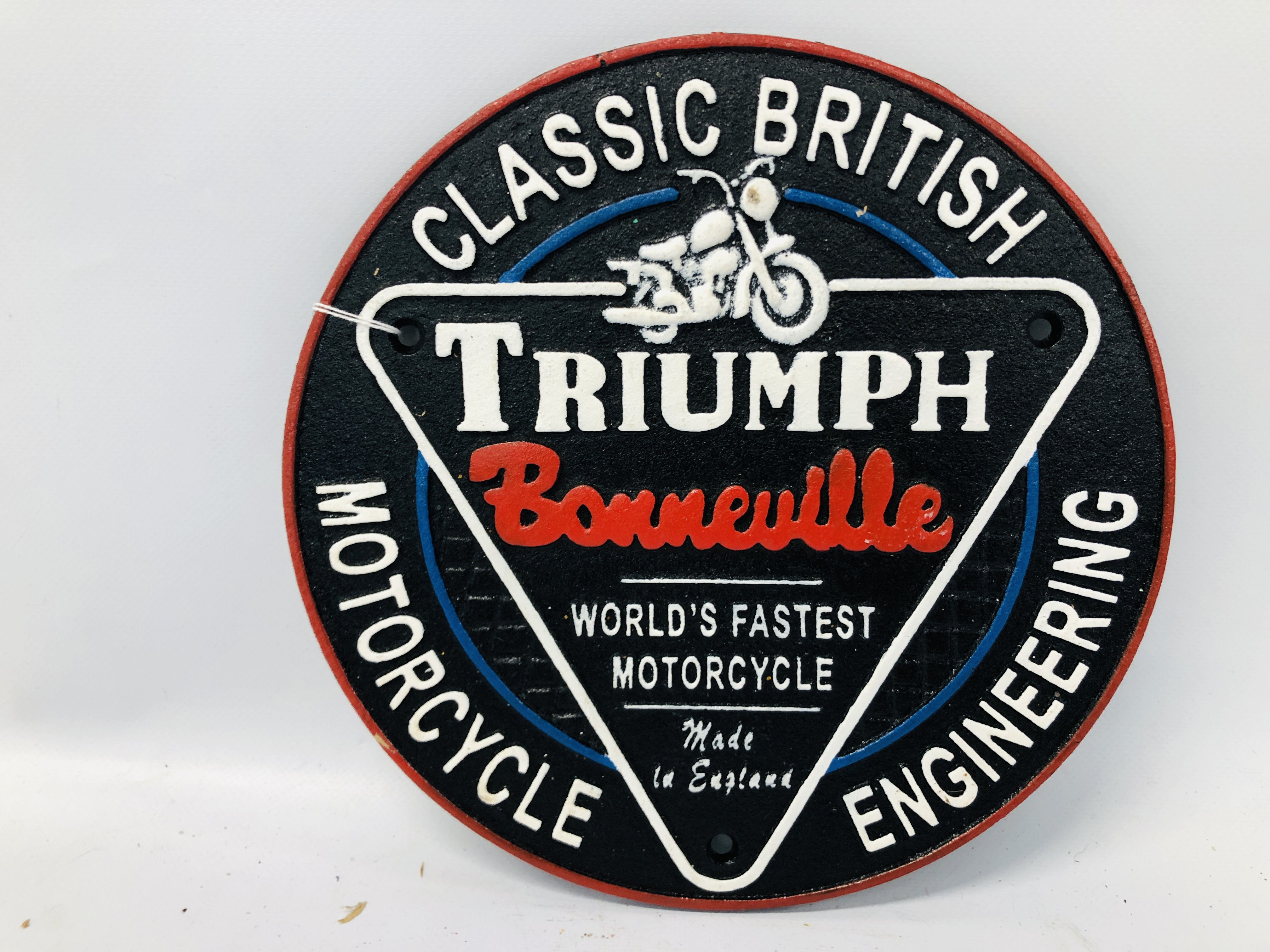 (R) TRIUMPH MOTORCYCLE PLAQUE