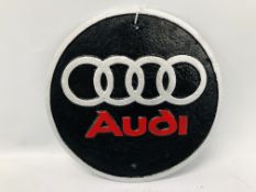 (R) ROUND AUDI PLAQUE