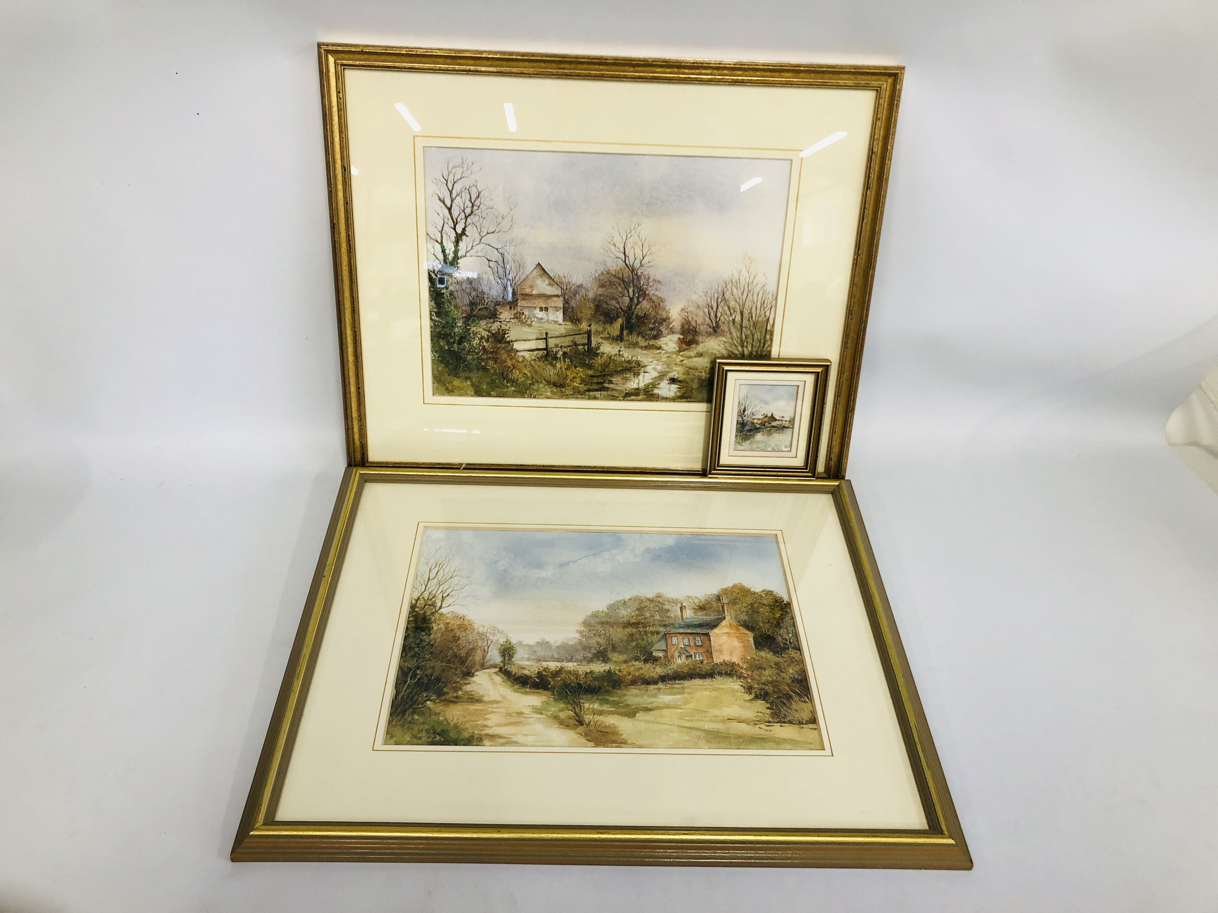 PAIR OF FRAMED WATERCOLOURS BEARING SIGNATURE "JENNY HAYLETT" THE GAMEKEEPERS COTTAGE WINTERTON AND - Image 2 of 11