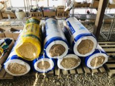 6 X ROLLS OF KNAUF 50MM INSULATION AND 1 X ROLL OF ISOVER 150MM INSULATION