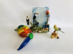 A COLLECTION OF COUNTRY ARTISTS "UTOPIA COLLECTION" ORNAMENTS AND TWO OTHER BIRD STUDIES