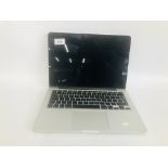 APPLE MAC BOOK PRO LAPTOP COMPUTER MODEL A1502 (NO CHARGER) (S/N CO2N23W2G3QK) SOLD AS SEEN