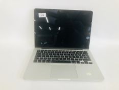 APPLE MAC BOOK PRO LAPTOP COMPUTER MODEL A1502 (NO CHARGER) (S/N CO2N23W2G3QK) SOLD AS SEEN