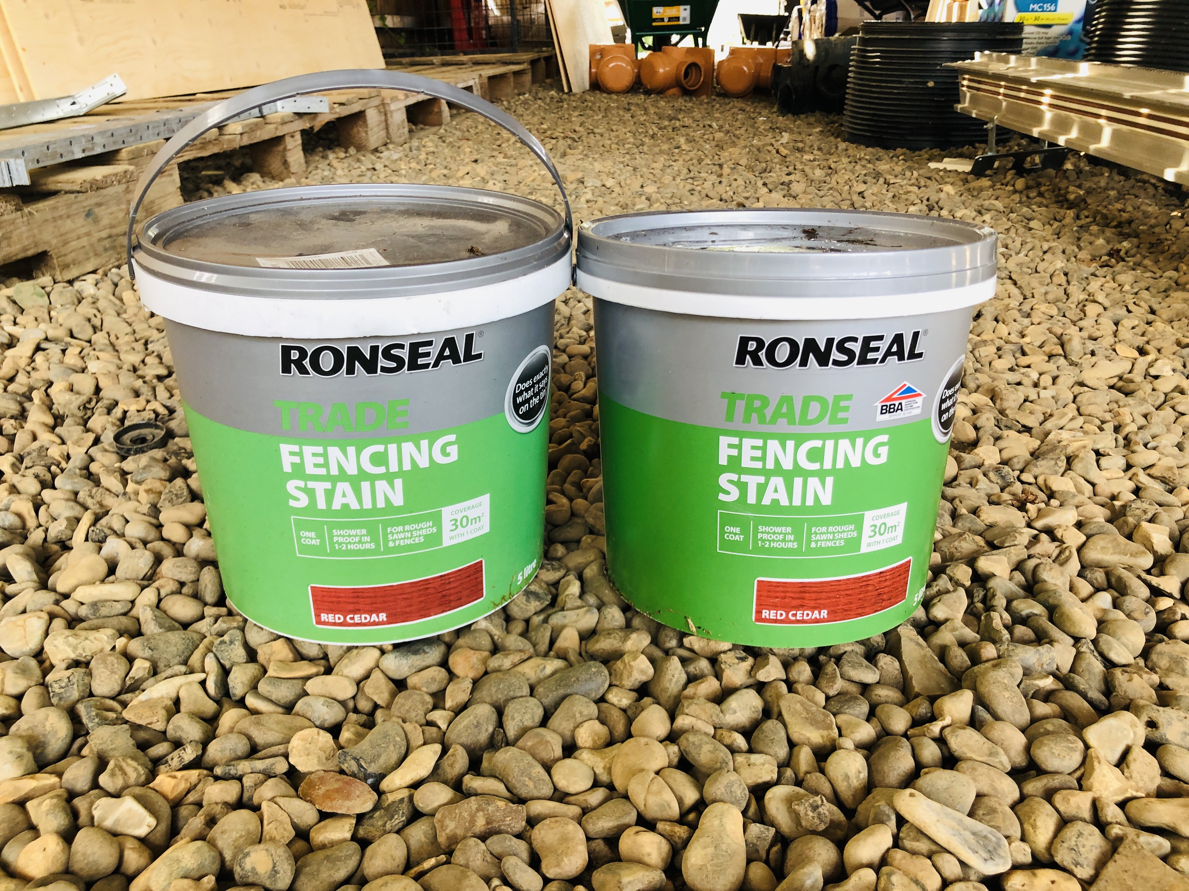 2 X 5 LITRE RONSEAL "RED CEDAR" FENCING STAIN