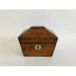 A REGENCY SATINWOOD PIN CUSHION OF SARCOPHAGUS SHAPE H 9CM. D 8CM. W 11CM.