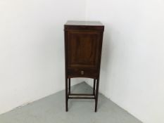 A GEORGIAN MAHOGANY SHAVING/NIGHT STAND W 36CM, D 34CM,