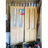 4 PINE FRAMED DOORS TO INCLUDE 2 X KNOTTY PINE ½ GLAZED VICTORIAN INTERNAL DOOR 35MM THICK 1981MM X