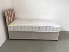 THE SHIRE BED CO SINGLE MATTRESS ON DIVAN BASE,