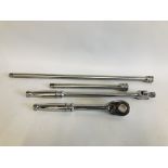 SNAP-ON TOOLS TO INCLUDE ½ INCH BREAKER BAR SN15A, ½ INCH 20 INCH EXTENSION BAR SX-20,