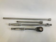 SNAP-ON TOOLS TO INCLUDE ½ INCH BREAKER BAR SN15A, ½ INCH 20 INCH EXTENSION BAR SX-20,