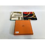 2 DESIGNER SCARVES MARKED "HERMES" IN GIFT BOX