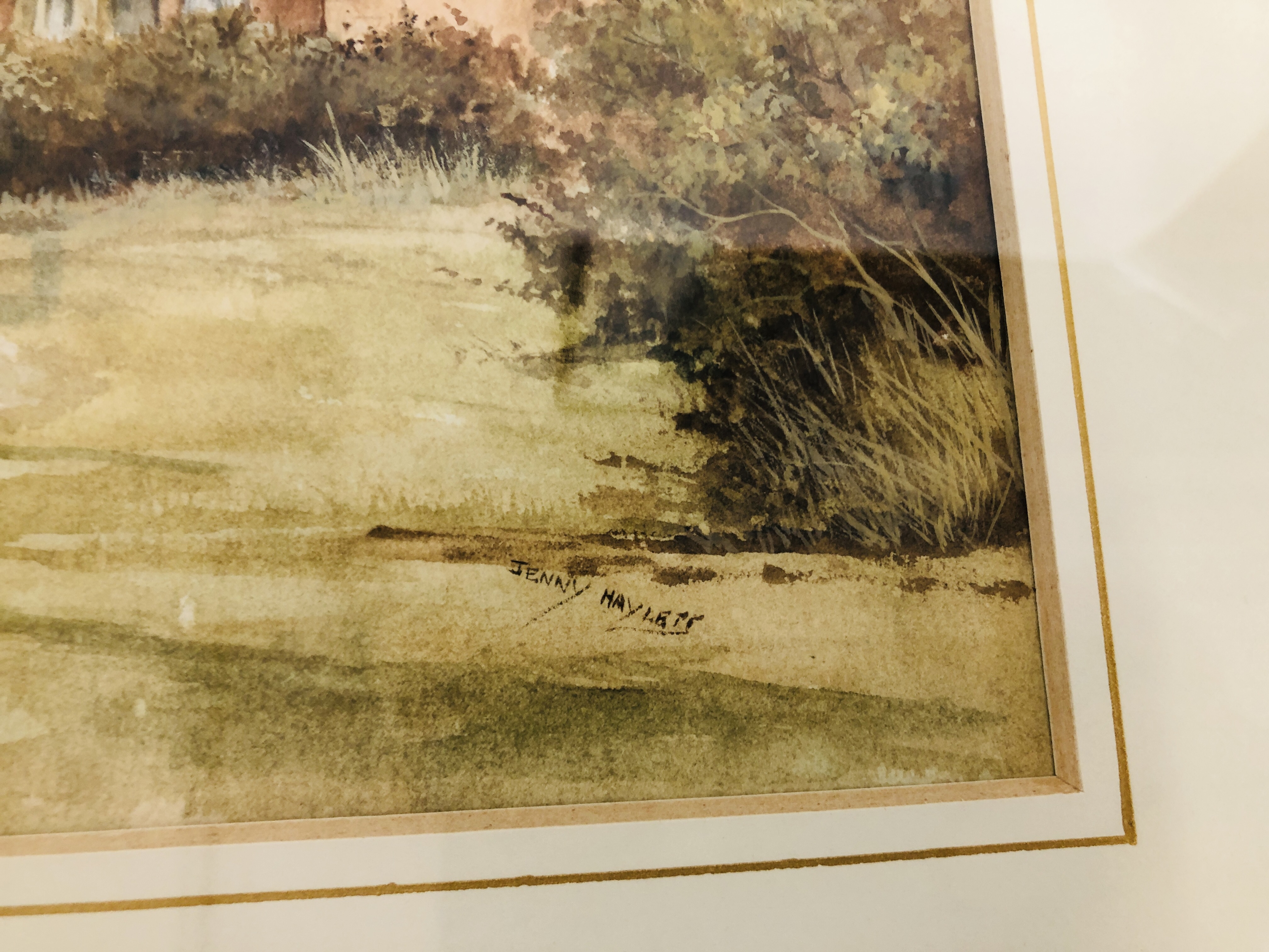 PAIR OF FRAMED WATERCOLOURS BEARING SIGNATURE "JENNY HAYLETT" THE GAMEKEEPERS COTTAGE WINTERTON AND - Image 6 of 11