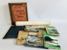 COLLECTION OF VINTAGE LOCAL EPHEMERA AND MAPS, 2 X VINTAGE MAPS, RELATING TO THE NORFOLK BROADS,