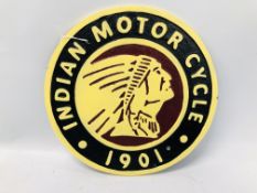 (R) ROUND INDIAN M/C PLAQUE