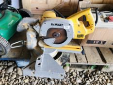 A DEWALT DW707-LX 110 VOLT MITRE CHOP OFF SAW - SOLD AS SEEN