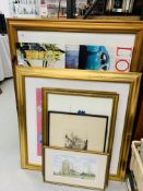 COLLECTION OF FRAMED PICTURES AND PRINTS TO INCLUDE A LARGE SUNFLOWER PRINT,