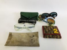 A LADY'S PURSE MARKED DIOR, A PAIR OF DESIGNER SUN GLASSES WITH CASE MARKED MAGGY ROUFF PARIS,