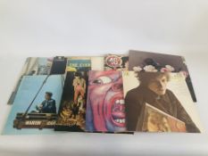 10 VARIOUS RECORDS TO INCLUDE BOB DYLAN, KING CRIMSON, JETHRO TULL, MARTIN CARTHY FACT 75, ELVIS,