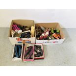 2 BOXES CONTAINING NEW & VINTAGE LADY'S DESIGNER FOOTWARE, ETC.
