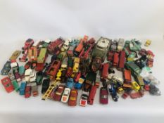 COLLECTION OF MIXED VINTAGE DIECAST MODEL VEHICLES TO INCLUDE COMMERCIALS, DINKEY, CORGI, LESNEY,
