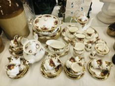 COLLECTION OF ROYAL ALBERT OLD COUNTRY ROSE TEA AND DINNER WARE APPROX.