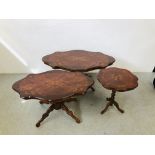 TWO REPRODUCTION ITALIAN SINGLE PEDESTAL STYLE OCCASIONAL TABLES