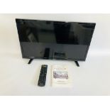 A LINSAR 24 INCH LED TELEVISION COMPLETE WITH REMOTE AND INSTRUCTIONS - SOLD AS SEEN