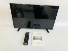 A LINSAR 24 INCH LED TELEVISION COMPLETE WITH REMOTE AND INSTRUCTIONS - SOLD AS SEEN