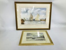 FRAMED OIL ON BOARD BEARING SIGNATURE BERESFORD "SPRING SAIL ON THE THURNE" NORFOLK H 29.