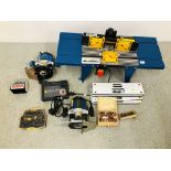 A DRAPER 1200 WATT PLUNGE ROUTER, A DRAPER 12 PIECE ROUTER BIT SET,