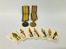 TWO 1ST WORLD SERVICE MEDALS THE GREAT WAR FOR CIVILISATION AND 1914-18 BOTH NAMED P.T.E. R.