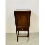 A GEORGIAN MAHOGANY SHAVING/NIGHT STAND W 36CM, D 34CM,