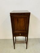 A GEORGIAN MAHOGANY SHAVING/NIGHT STAND W 36CM, D 34CM,