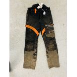 1 X PAIR OF STIHL SIZE SMALL CHAINSAW SAFETY TROUSERS A/F