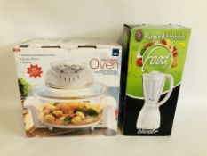 AN AS NEW BOXED HALOGEN OVEN WITH SELF CLEANING FUNCTION AND BOXED AS NEW RUSSELL HOBBS FOOD