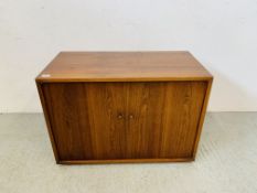 MID CENTURY DANISH TWO DOOR CUPBOARD - H 61CM. W 44CM. L 86CM.