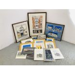 COLLECTION OF 11 FRAMED WATERCOLOURS BEARING SIGNATURE PETER BRYAN, VARIOUS SIZES,