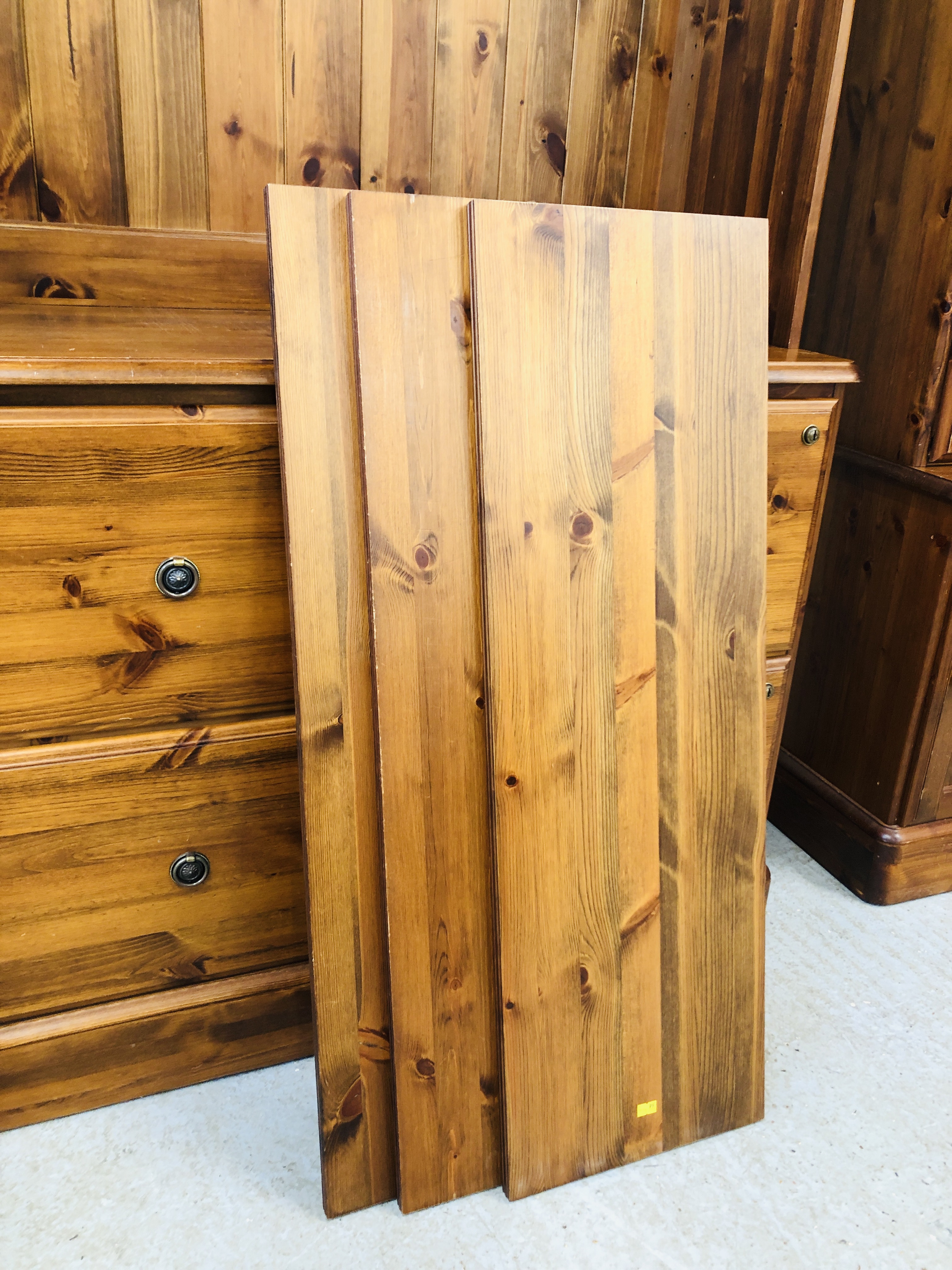 A PAIR OF DUCAL HONEY PINE GLAZED CABINETS WITH CABINET BASES EACH W 51CM. D 44CM. H 89CM. - Image 11 of 12