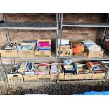 13 BOXES OF ASSORTED BOOKS TO INCLUDE ART, KNITTING, NOVELS ETC.