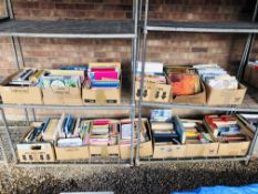 13 BOXES OF ASSORTED BOOKS TO INCLUDE ART, KNITTING, NOVELS ETC.