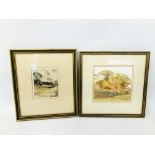 2 X FRAMED WATERCOLOURS FORESTRY SCENES BEARING SIGNATURE "G.