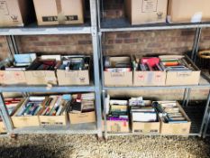 12 BOXES OF ASSORTED BOOKS TO INCLUDE NOVELS, GARDENING ETC.
