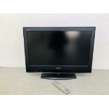 SONY BRAVIA 32" FLAT SCREEN TV WITH REMOTE - SOLD AS SEEN