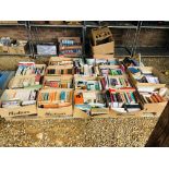 19 BOXES OF ASSORTED BOOKS TO INCLUDE NOVELS, GARDENING ETC.