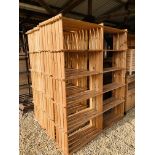 4 X PINE FULL HEIGHT OPEN SHELVING UNITS (3 - W 75CM, D 30CM, H 175CM) (1 - W 150CM, D-30CM,