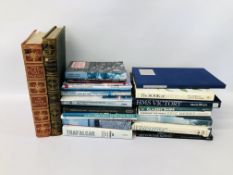 BOX OF ASSORTED BOOKS RELATING MAINLY TO SAILING AND SHIPPING ALONG WITH A ENID BLYTON "THE PLAYS